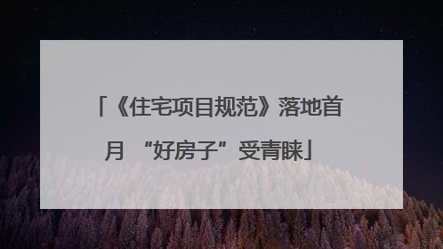 《住宅项目规范》落地首月 “好房子”受青睐