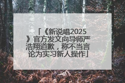 《新说唱2025》官方发文向导师严浩翔道歉，称不当言论为实习新人操作