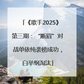 《歌手2025》第三期：“断眉”对战单依纯袭榜成功，白举纲淘汰