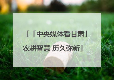 「中央媒体看甘肃」农耕智慧 历久弥新
