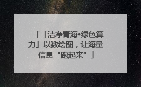 「洁净青海•绿色算力」以数绘图，让海量信息“跑起来”