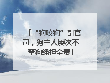 “狗咬狗”引官司，狗主人屡次不牵狗绳担全责