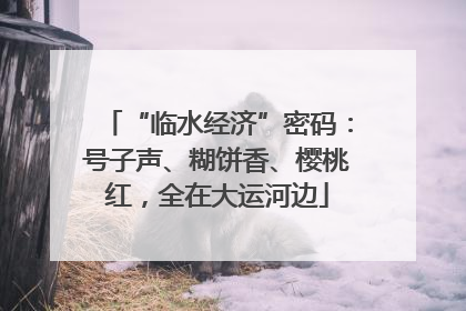 “临水经济”密码：号子声、糊饼香、樱桃红，全在大运河边