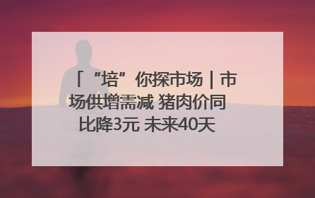 “培”你探市场｜市场供增需减 猪肉价同比降3元 未来40天便宜猪肉敞开吃