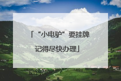 “小电驴”要挂牌 记得尽快办理