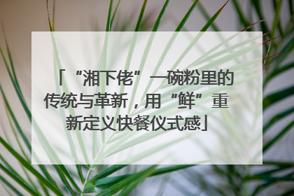 “湘下佬”一碗粉里的传统与革新，用“鲜”重新定义快餐仪式感