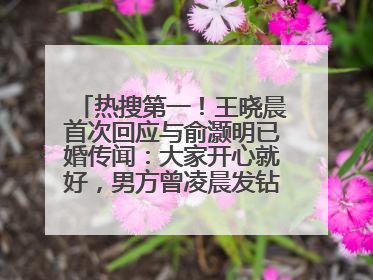 热搜第一！王晓晨首次回应与俞灏明已婚传闻：大家开心就好，男方曾凌晨发钻戒照表白