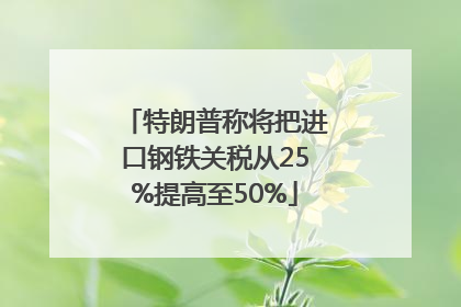 特朗普称将把进口钢铁关税从25%提高至50%