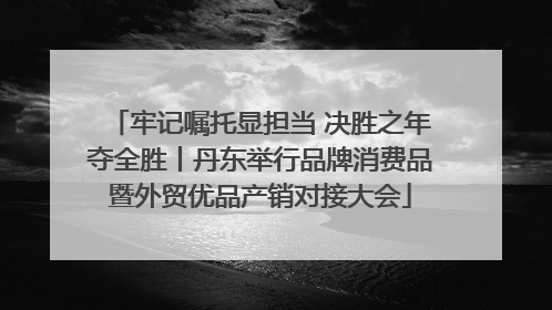 牢记嘱托显担当 决胜之年夺全胜丨丹东举行品牌消费品暨外贸优品产销对接大会