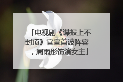 电视剧《谍报上不封顶》官宣首波阵容，周雨彤饰演女主