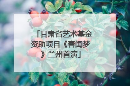 甘肃省艺术基金资助项目《春闺梦》兰州首演