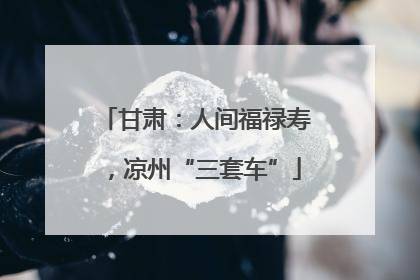 甘肃：人间福禄寿，凉州“三套车”