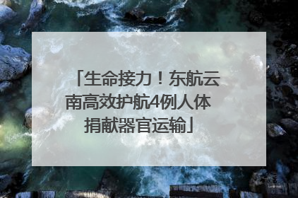 生命接力！东航云南高效护航4例人体捐献器官运输