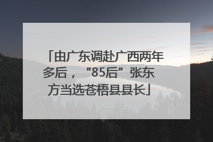 由广东调赴广西两年多后，“85后”张东方当选苍梧县县长