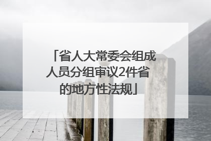 省人大常委会组成人员分组审议2件省的地方性法规