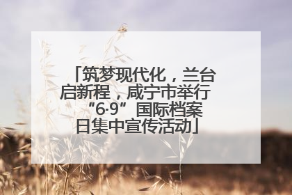筑梦现代化，兰台启新程，咸宁市举行“6·9”国际档案日集中宣传活动