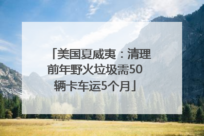 美国夏威夷：清理前年野火垃圾需50辆卡车运5个月