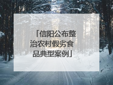 信阳公布整治农村假劣食品典型案例