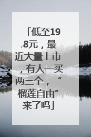 低至19.8元，最近大量上市，有人一买两三个，“榴莲自由”来了吗