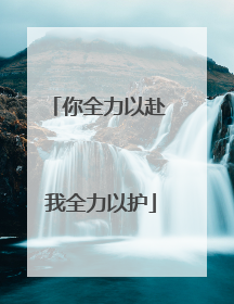 你全力以赴 我全力以护