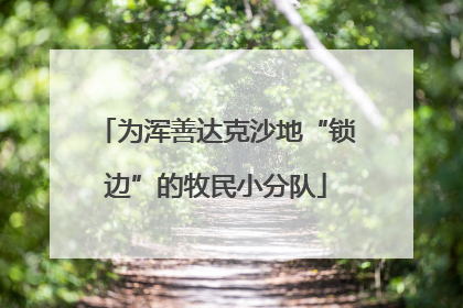 为浑善达克沙地“锁边”的牧民小分队