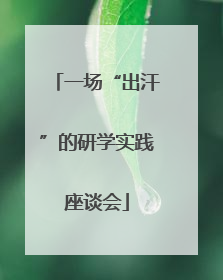 一场“出汗”的研学实践座谈会