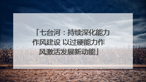 七台河：持续深化能力作风建设 以过硬能力作风激活发展新动能