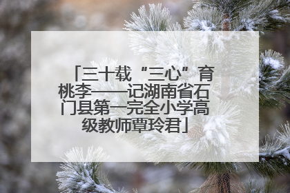 三十载“三心”育桃李——记湖南省石门县第一完全小学高级教师覃玲君