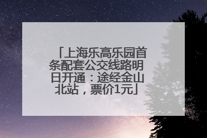 上海乐高乐园首条配套公交线路明日开通：途经金山北站，票价1元