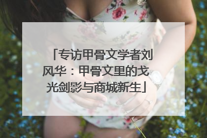 专访甲骨文学者刘风华：甲骨文里的戈光剑影与商城新生