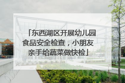 东西湖区开展幼儿园食品安全检查，小朋友亲手给蔬菜做快检