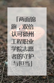 两面锦旗，双倍认可德州工程职业学院志愿者的守护与担当