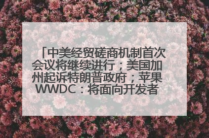 中美经贸磋商机制首次会议将继续进行；美国加州起诉特朗普政府；苹果WWDC：将面向开发者推出苹果智能模型；中办、国办发文，事关民生丨每经早参