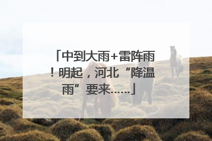 中到大雨+雷阵雨！明起，河北“降温雨”要来……