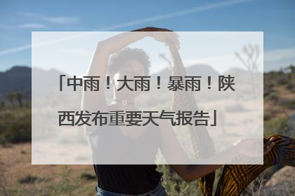 中雨！大雨！暴雨！陕西发布重要天气报告