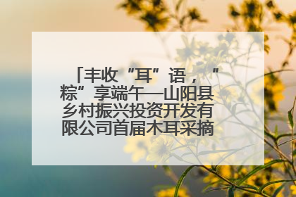 丰收“耳”语，“粽”享端午—山阳县乡村振兴投资开发有限公司首届木耳采摘活动盛大启幕