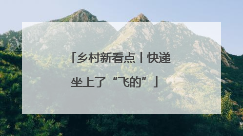 乡村新看点丨快递坐上了“飞的”