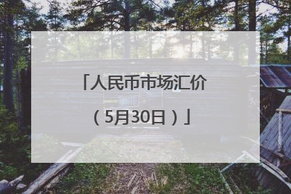 人民币市场汇价（5月30日）