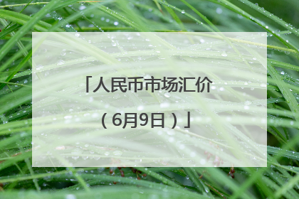 人民币市场汇价（6月9日）
