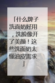 什么牌子洗面奶好用，洗脸像开了美颜！这些洗面奶太懂油皮需求