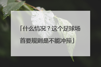 什么情况？这个足球场首要规则是不能冲撞