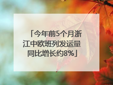 今年前5个月浙江中欧班列发运量同比增长约8%