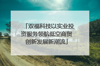 双福科技以实业投资服务领航低空商贸创新发展新潮流