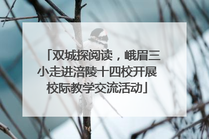 双城探阅读，峨眉三小走进涪陵十四校开展校际教学交流活动