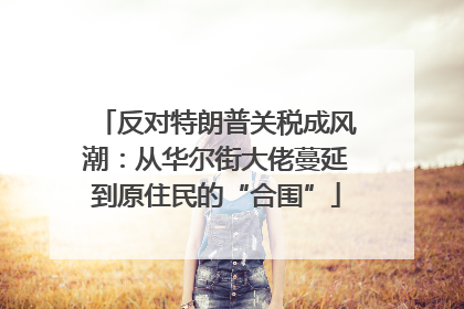 反对特朗普关税成风潮：从华尔街大佬蔓延到原住民的“合围”