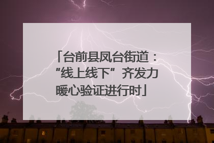 台前县凤台街道：“线上线下”齐发力 暖心验证进行时