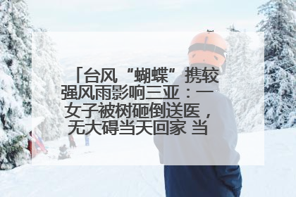 台风“蝴蝶”携较强风雨影响三亚：一女子被树砸倒送医，无大碍当天回家 当地已紧急清障