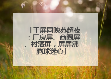 千屏同映苏超夜：厂房屏、商圈屏、村落屏，屏屏沸腾球迷心