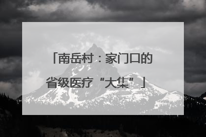 南岳村：家门口的省级医疗“大集”