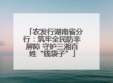 农发行湖南省分行：筑牢全民防非屏障 守护三湘百姓“钱袋子”